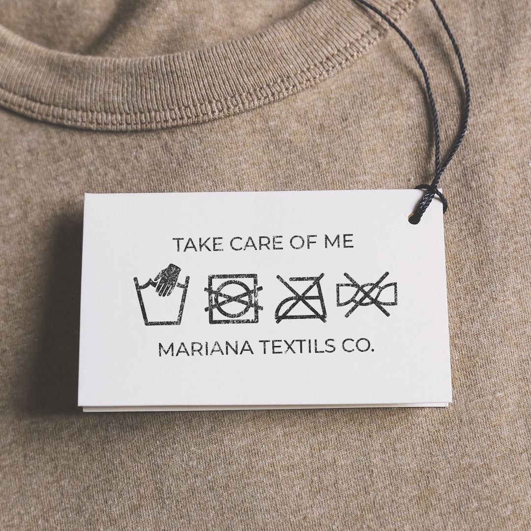 Custom Care Washing Instructions Stamp, Personalized Clothing Label Stamp For Garments